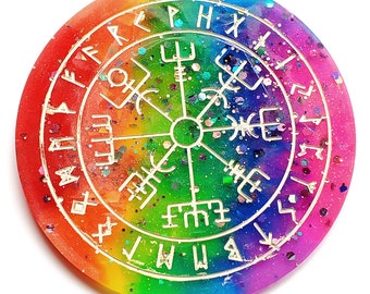 樹脂コースター - ヴァイキング・ウェイファインダー (Vegvísir)