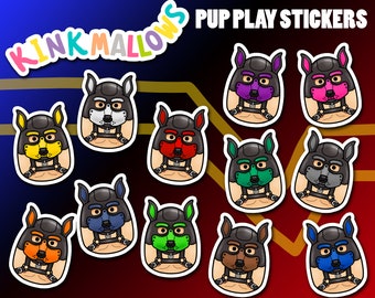 Pup Play Kink Squishy Marshmallow Stickers