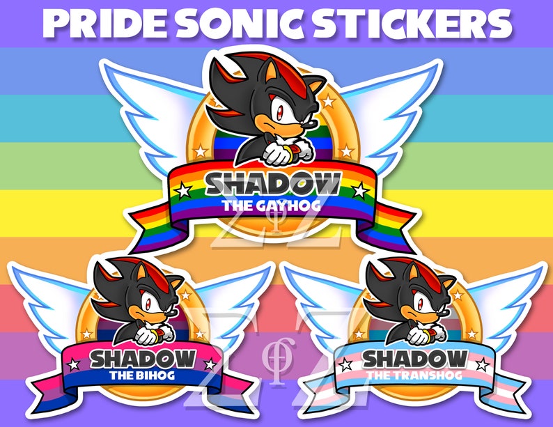 LGBTQ+ Shadow the Hedgehog Title Screen Stickers - Water Resistant ...