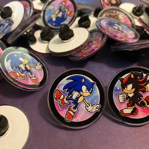 SEGA Sonic Adventure 2 Battle Acrylic Pin Sonic the Hedgehog & Shadow the Hedgehog SA2B SA2 Dreamcast Nintendo Gamecube image 1