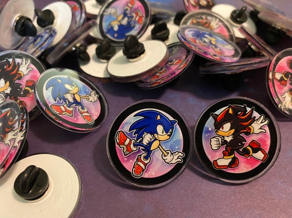 Sonic Tails Knuckles Amy Rose Sonic the Hedgehog Fan Art Sticker Button  Badge Pin 