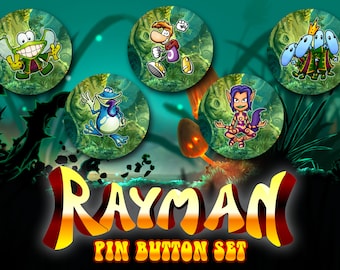 Rayman Pin Button Set Globox Teensies Murfy Ly the Fairy Ubisoft Games: Great Escape Legends Origins Adventures Hoodlum Havoc Revenge