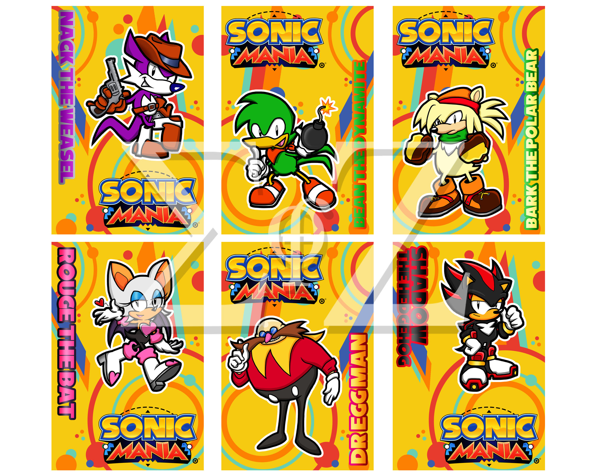 Sonic Mania Plus 4x6 Inch Glossy Prints Stylized Characters 