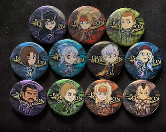 Legend Of Dragoon Lod Pin Buttons Including Dart Rose Etsy