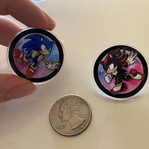 SEGA Sonic Adventure 2 Battle Acrylic Pin Sonic the Hedgehog & Shadow the Hedgehog SA2B SA2 Dreamcast Nintendo Gamecube image 2