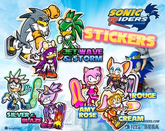 Sonic Riders Stickers - Jet Wave Storm Rouge Amy Rose Cream Blaze Silver SEGA Sonic the Hedgehog Nintendo GameCube
