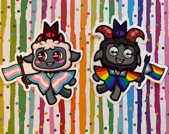 Cult of the Lamb LGBTQ+ Pride Flag Vinyl Stickers