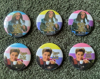 Star Trek Gender Pin Buttons - Katherine Janeway Gowron