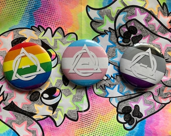 Therian Pride Pin Buttons - many Queer, LGBTQIA+ options!