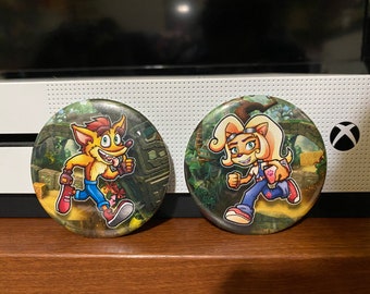 Crash Bandicoot & Coco Bandicoot Pin Button Set - Sony Playstation