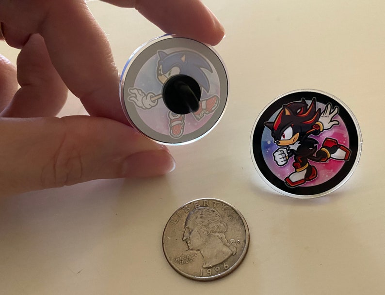 SEGA Sonic Adventure 2 Battle Acrylic Pin Sonic the Hedgehog & Shadow the Hedgehog SA2B SA2 Dreamcast Nintendo Gamecube image 3