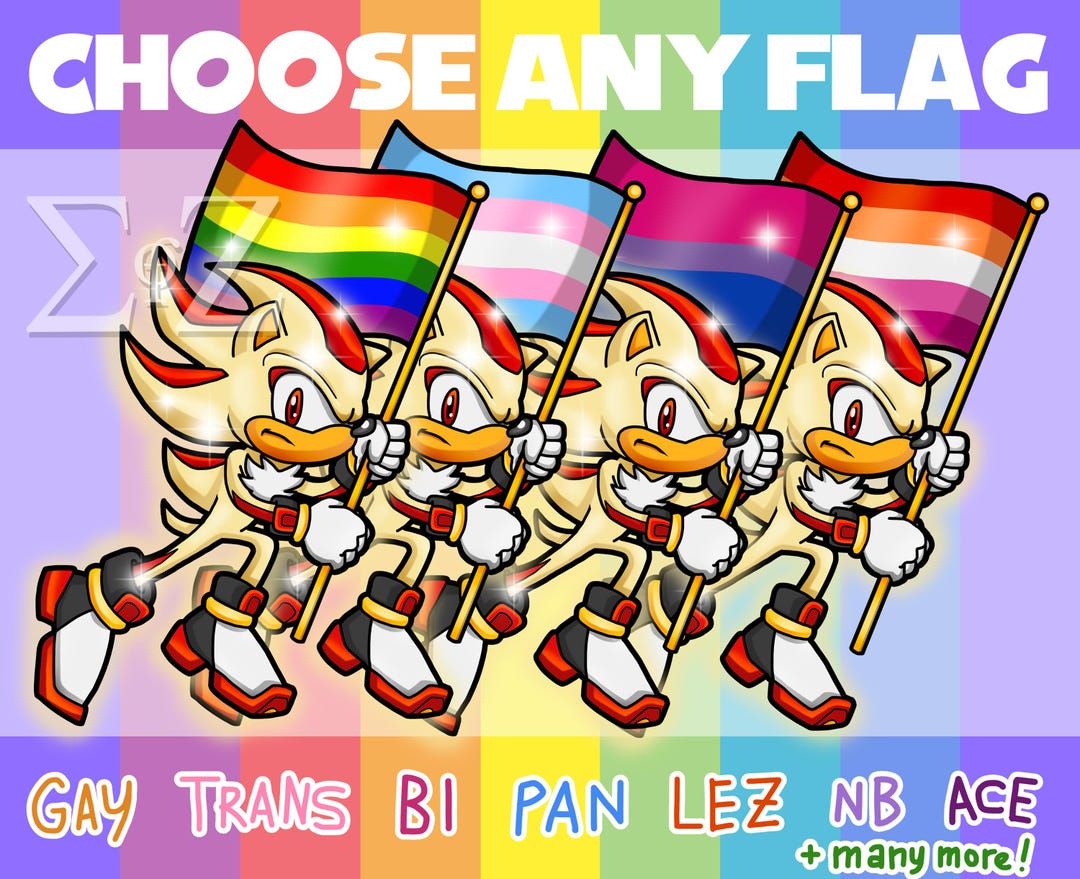 Super Shadow the Hedgehog Sonic the Hedgehog Mania LGBTQ+ Pride Flag ...
