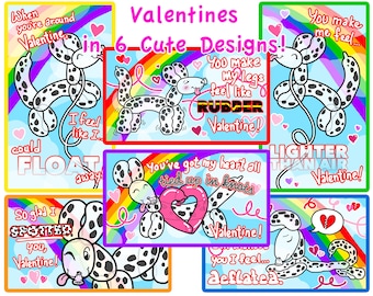 Speckle the Balloon Doggie Valentines Cards