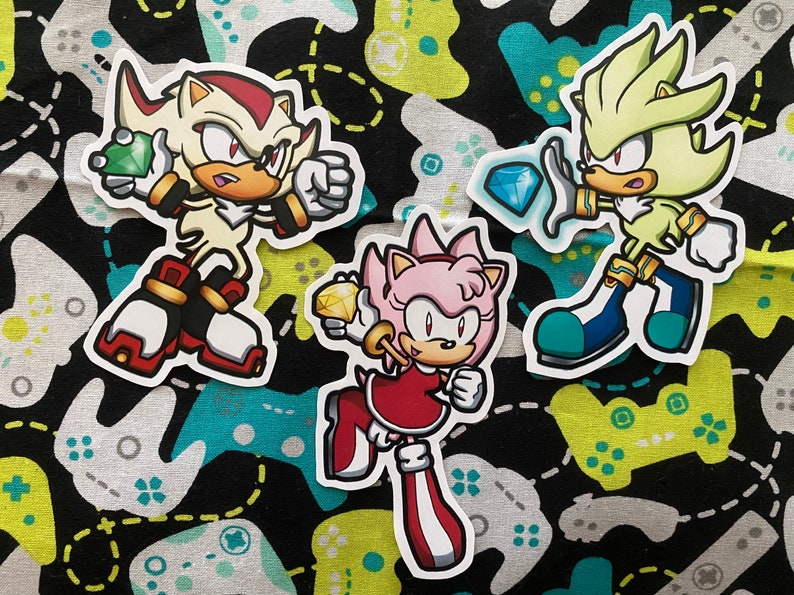SEGA Sonic The Hedgehog Super Form Stickers With Chaos Etsy