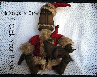 E Pattern Kris Kringle and Crow Santa  Click Your Heels