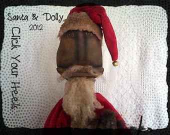 E Pattern Black Santa and Dolly Click Your Heels
