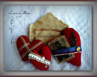 Love Letters Valentine Primitive E  Pattern Click Your Heels