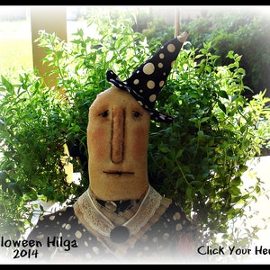 E Pattern Primitive Halloween Witch Doll Click Your Heels