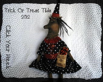 E Pattern Trick Or Treat Tilda The Black Witch Primitive Pattern