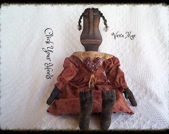 E Pattern Vera Mae Primitive Black Doll Pattern Click Your Heels