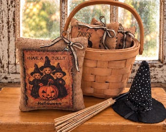Have a Jolly Halloween  Witch Pillow Tuck