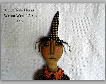 Primitive Witch with Toads E Pattern Click Your Heels