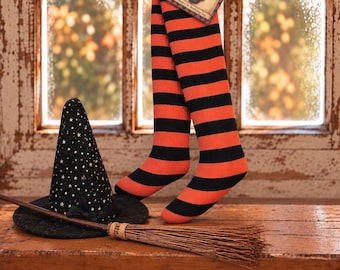 Primitive Halloween  Witches Stocking Co. Stockings