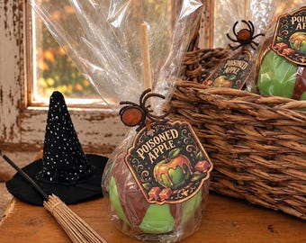 Primitive Halloween Faux  Poisoned  Apple