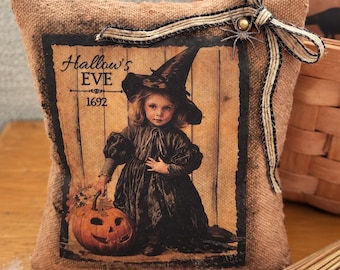 Hallows Eve 1692.  Witch Halloween  Pillow Tuck
