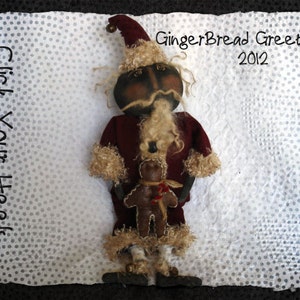 E Pattern   Ginger Bread Greetings Santa Pattern Click Your Heels