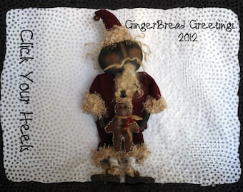 E Pattern   Ginger Bread Greetings Santa Pattern Click Your Heels