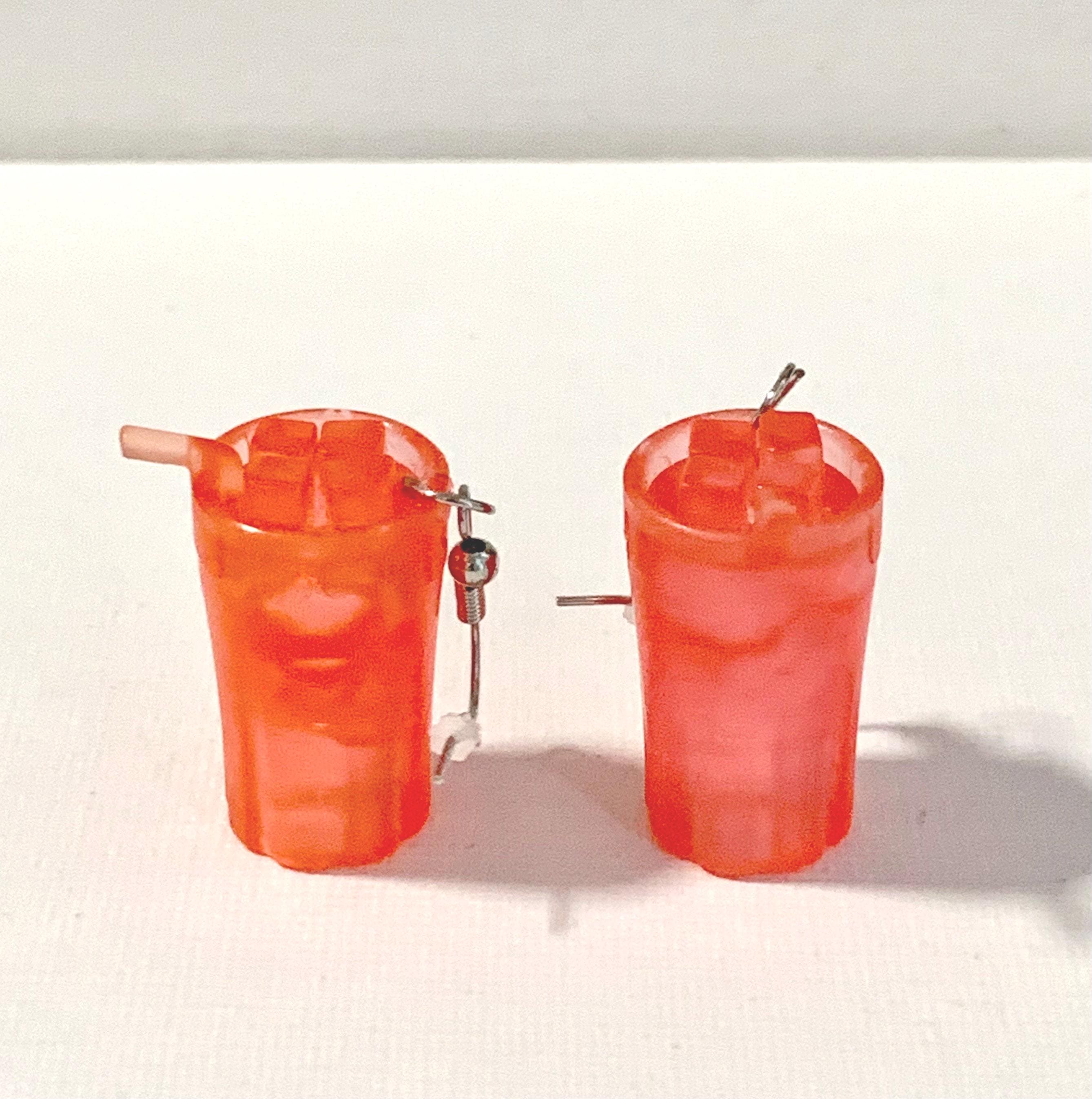 Pink Soda Glass Earrings - Thumbnail 2