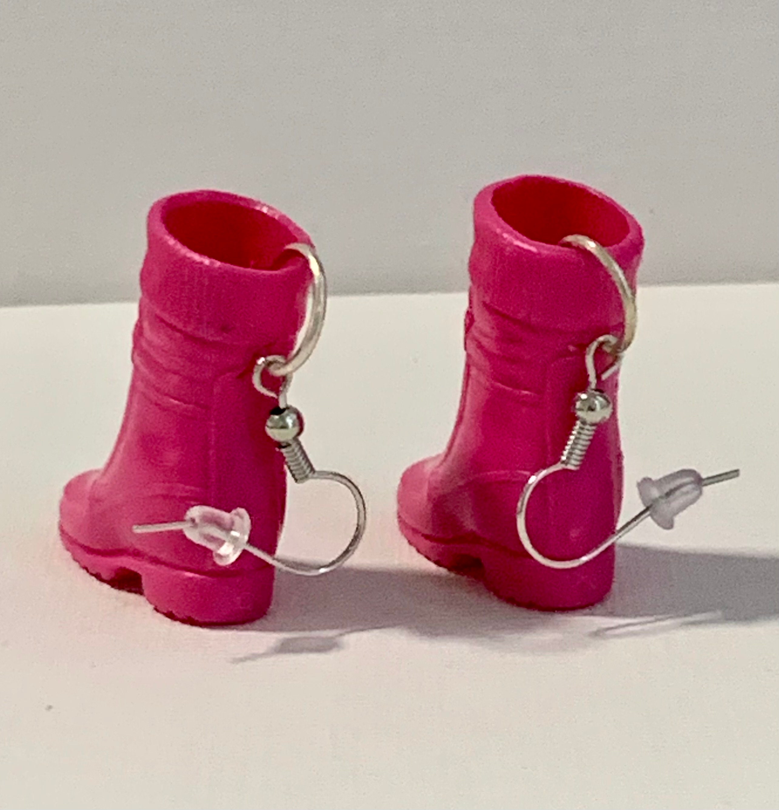 Pink Hiking Boot Earrings - Thumbnail 4