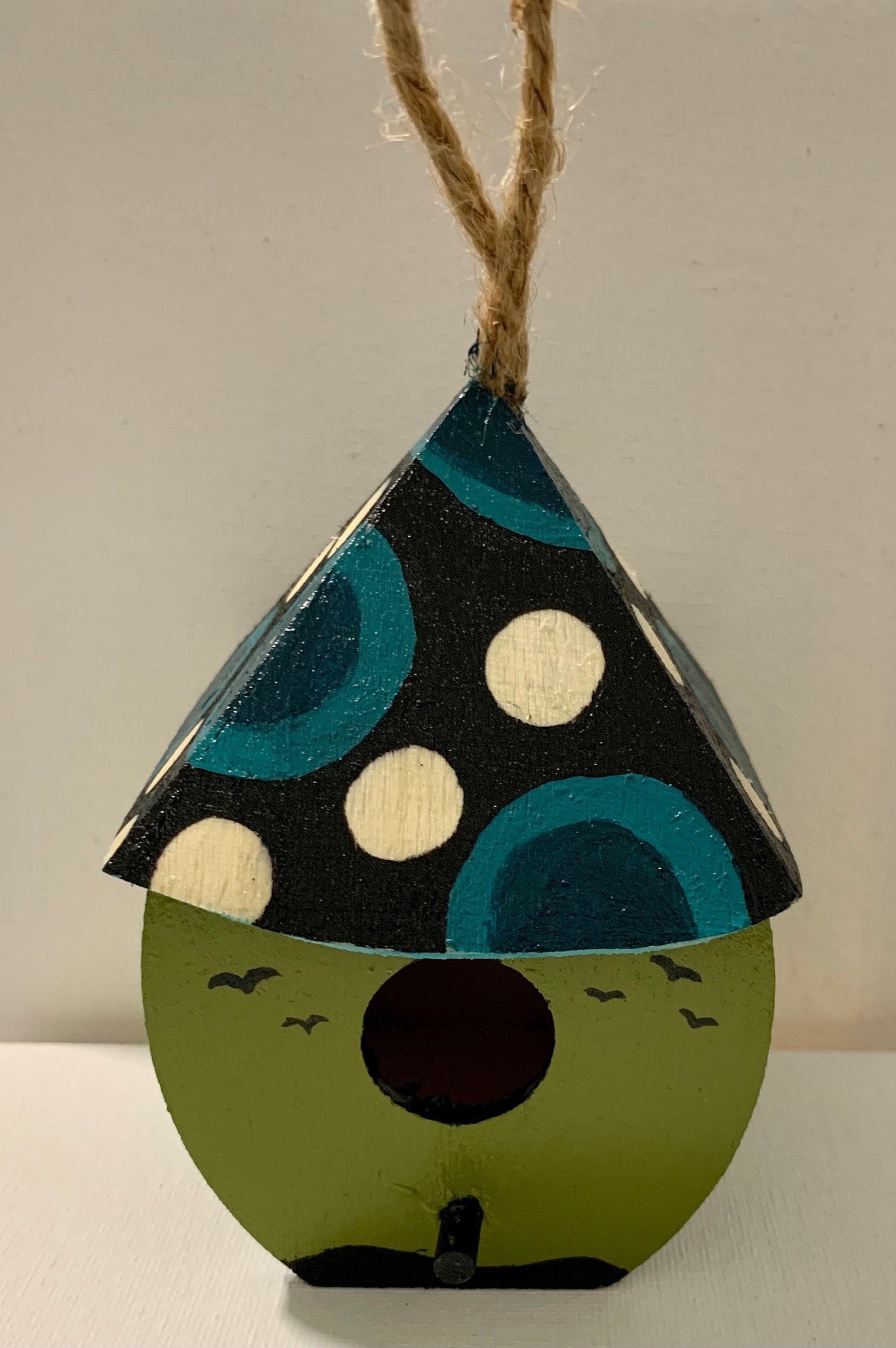 Olive Green Birdhouse - Thumbnail 5