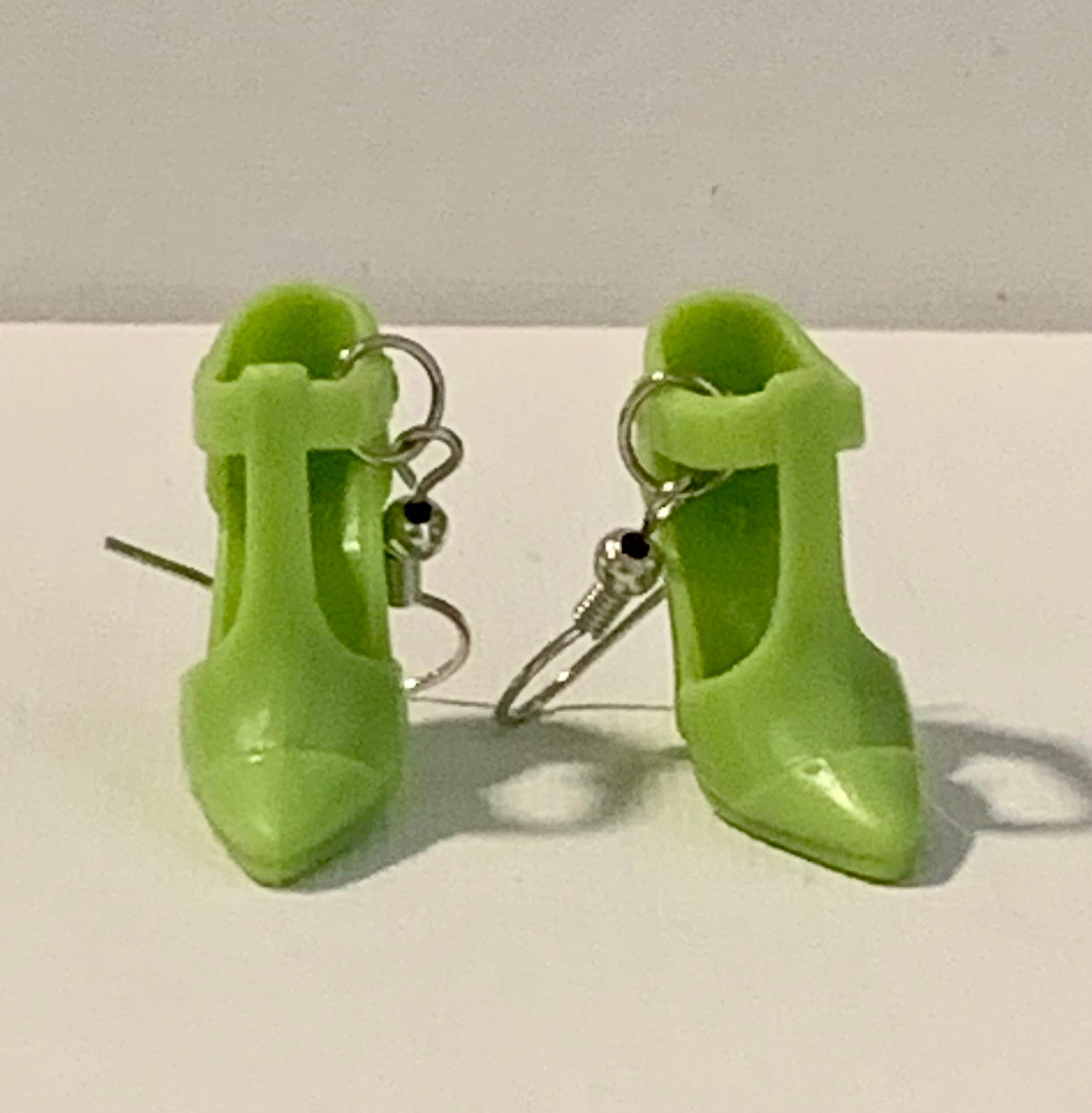 Green Stiletto Earrings - Thumbnail 2