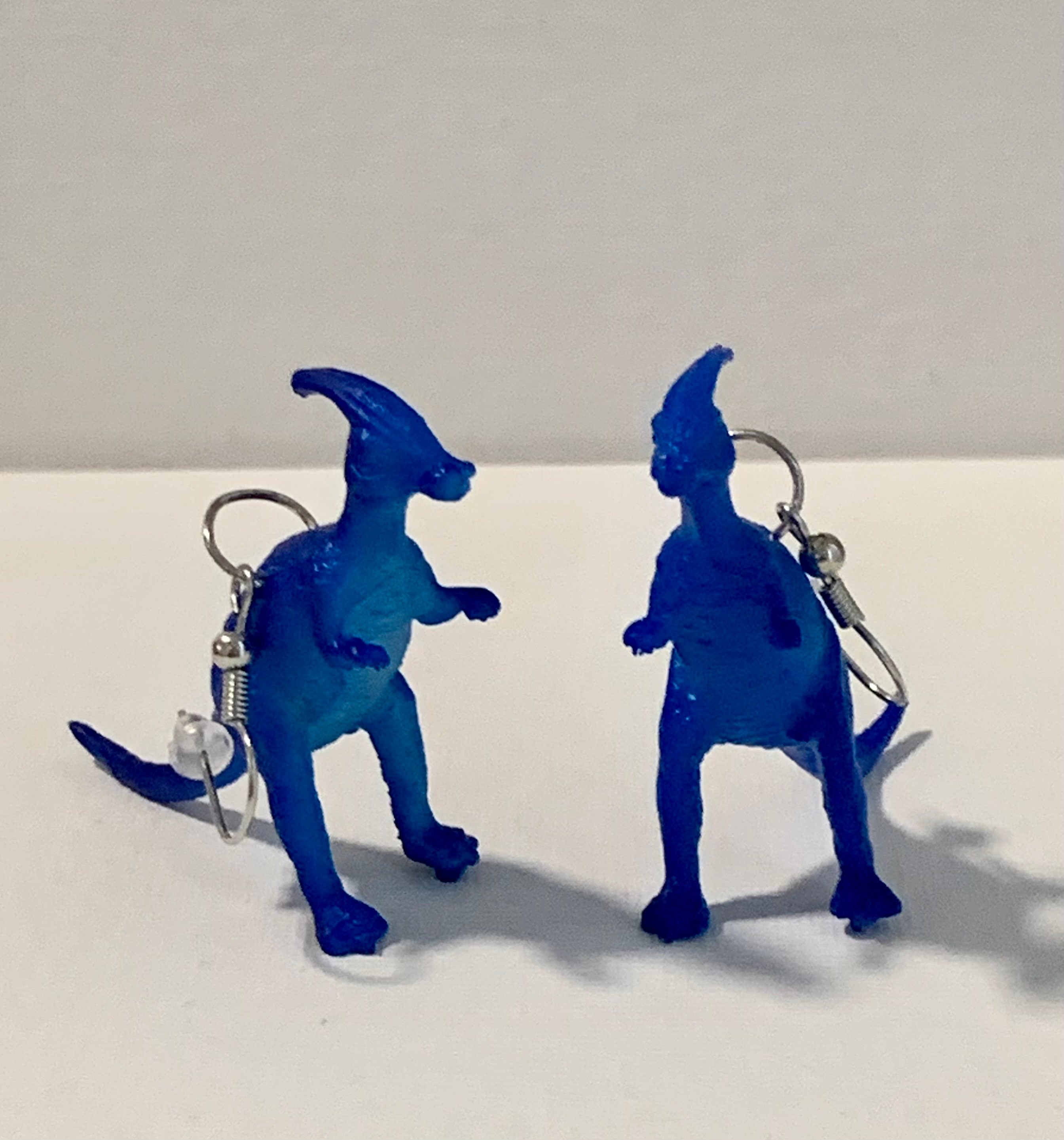 Royal Blue Dino Earrings - Thumbnail 2