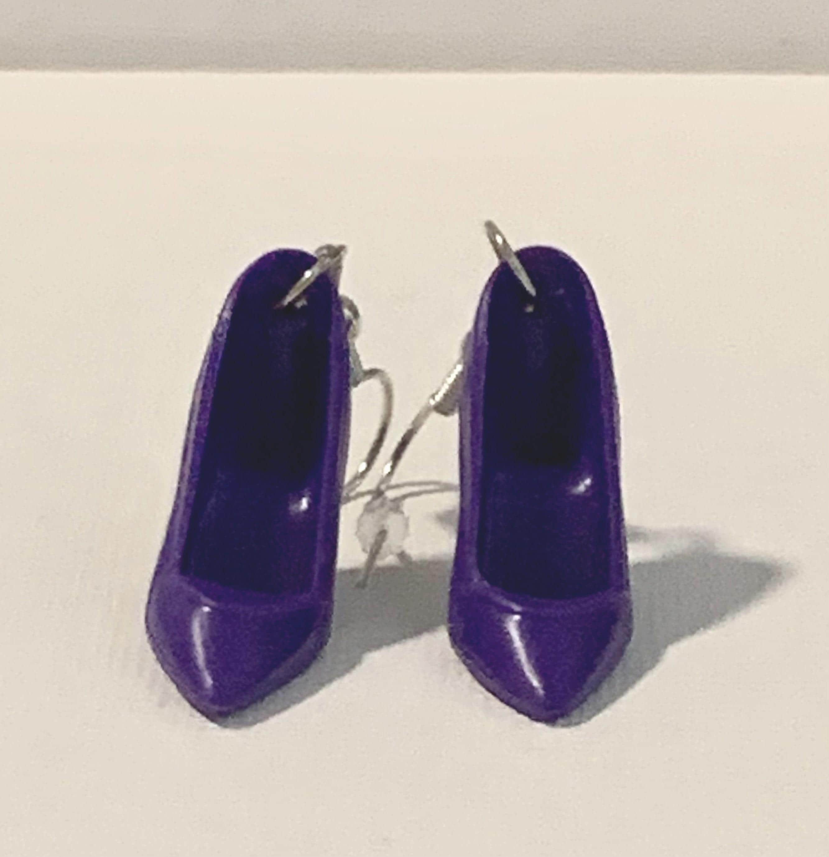 Purple Stiletto Earrings - Thumbnail 2