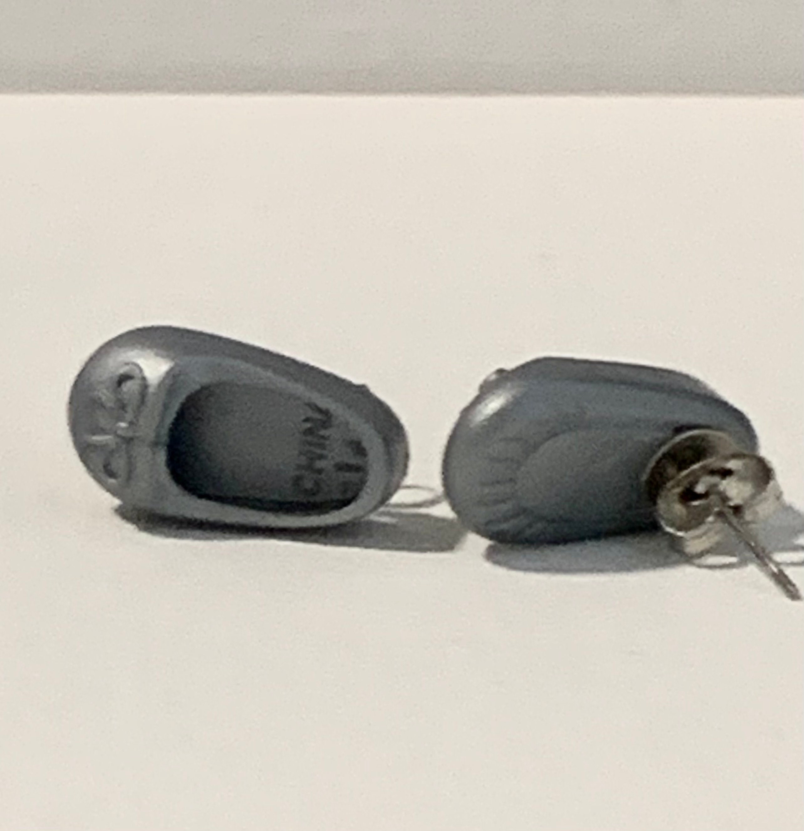 Silver ballet flat earrings - Thumbnail 3