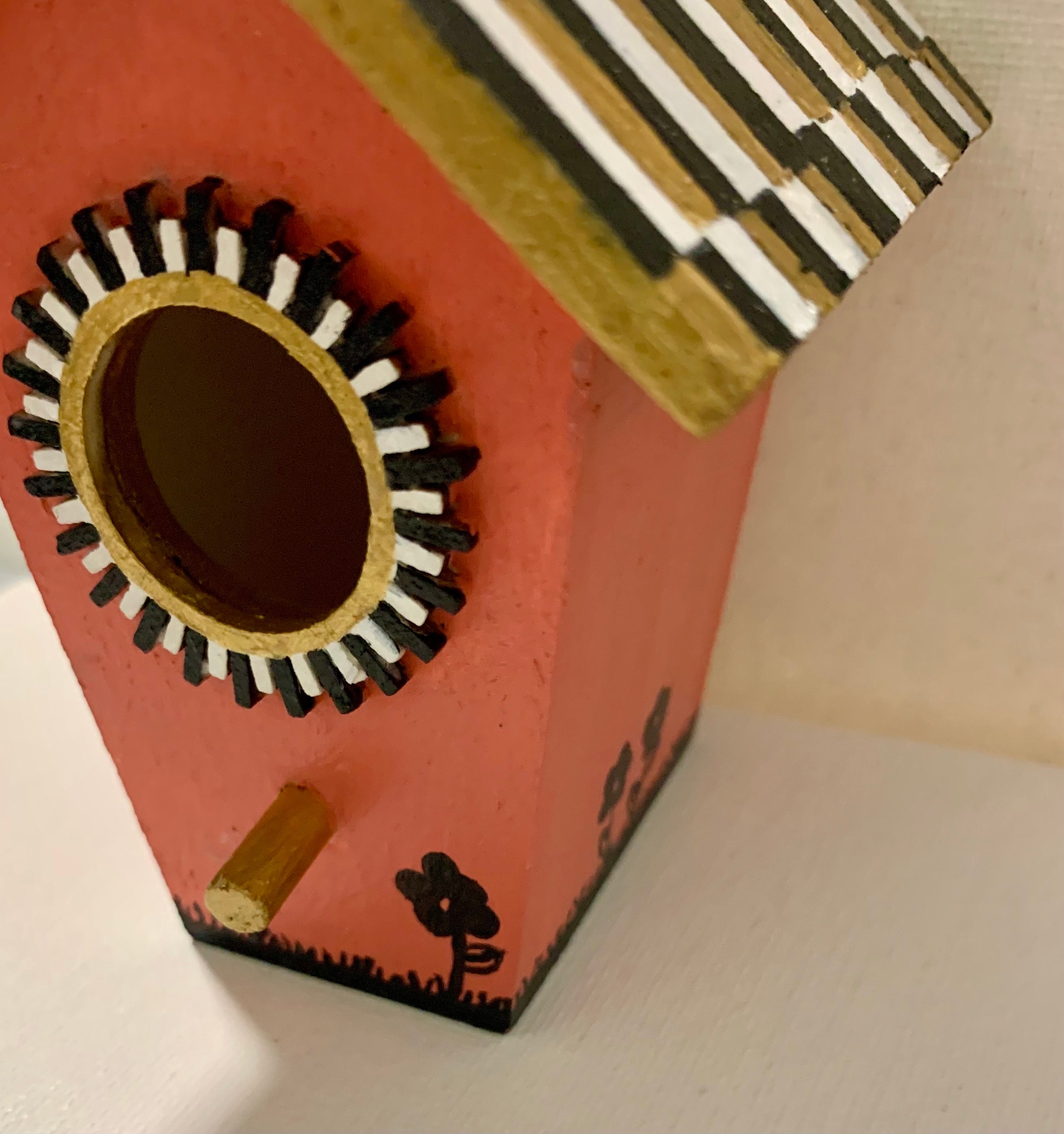 Coral Art Deco Birdhouse - Thumbnail 5
