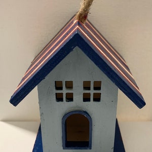Blue & Red Birdhouse