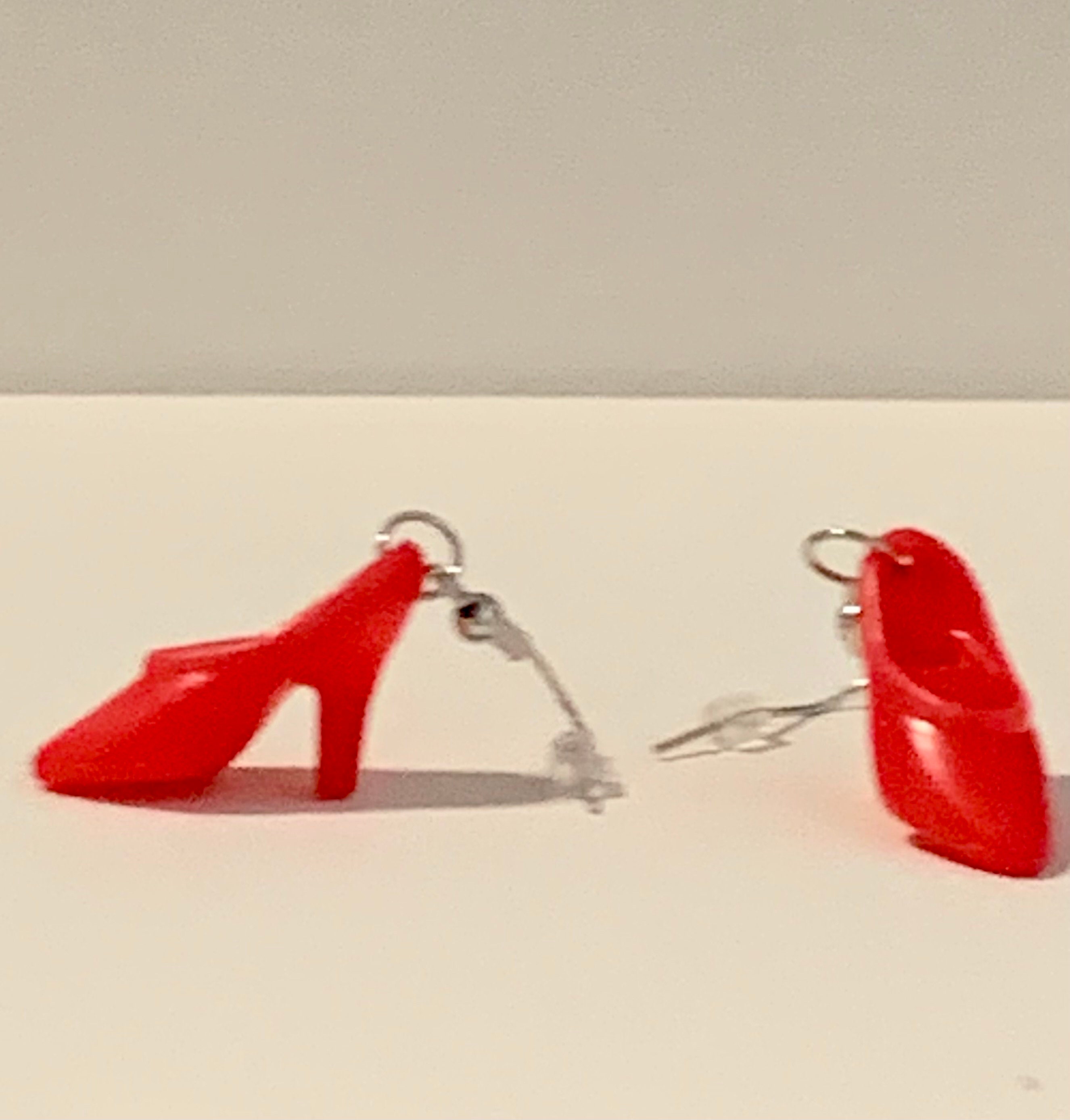 Red Stiletto Earrings - Thumbnail 3