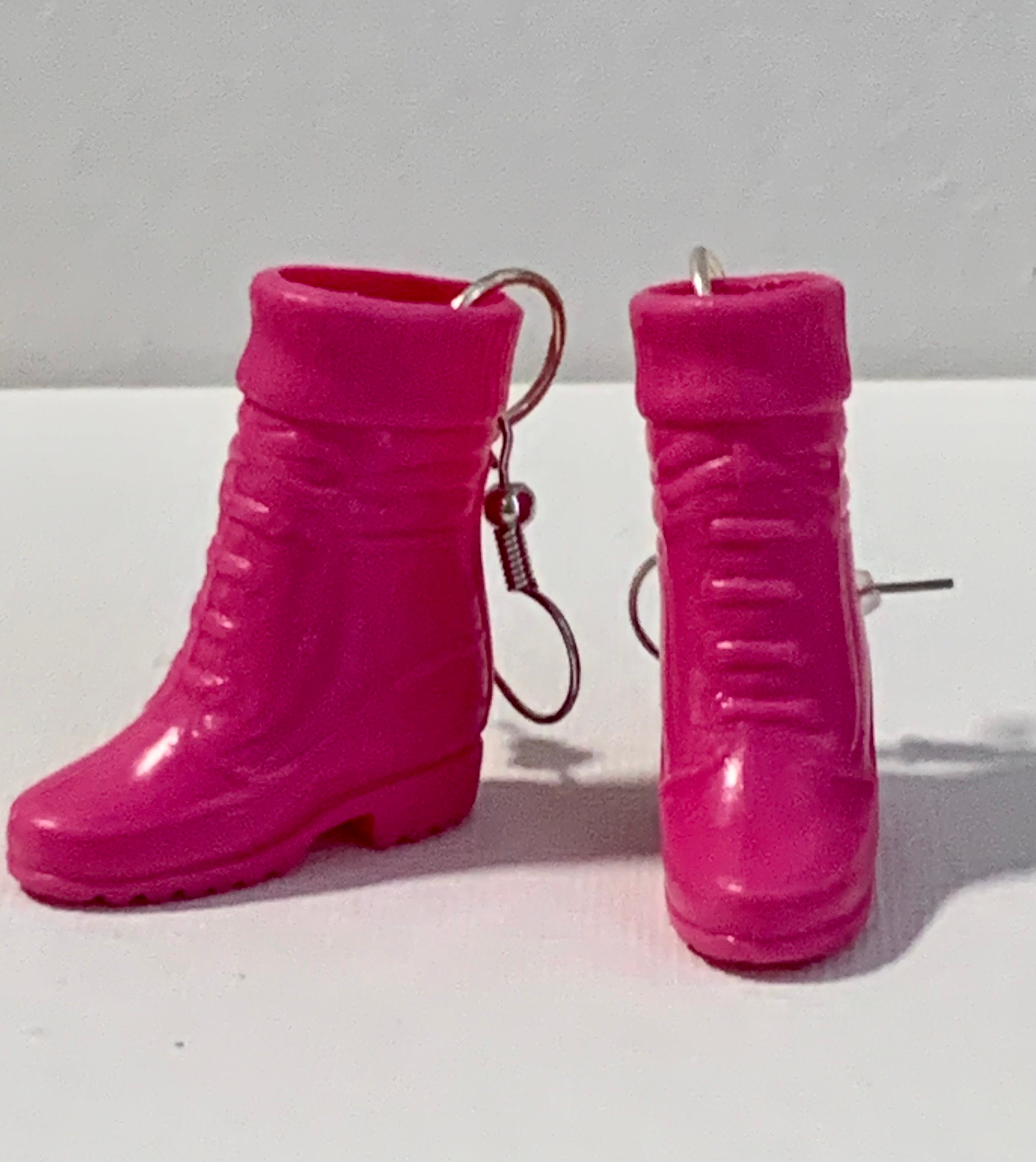 Pink Hiking Boot Earrings - Thumbnail 3