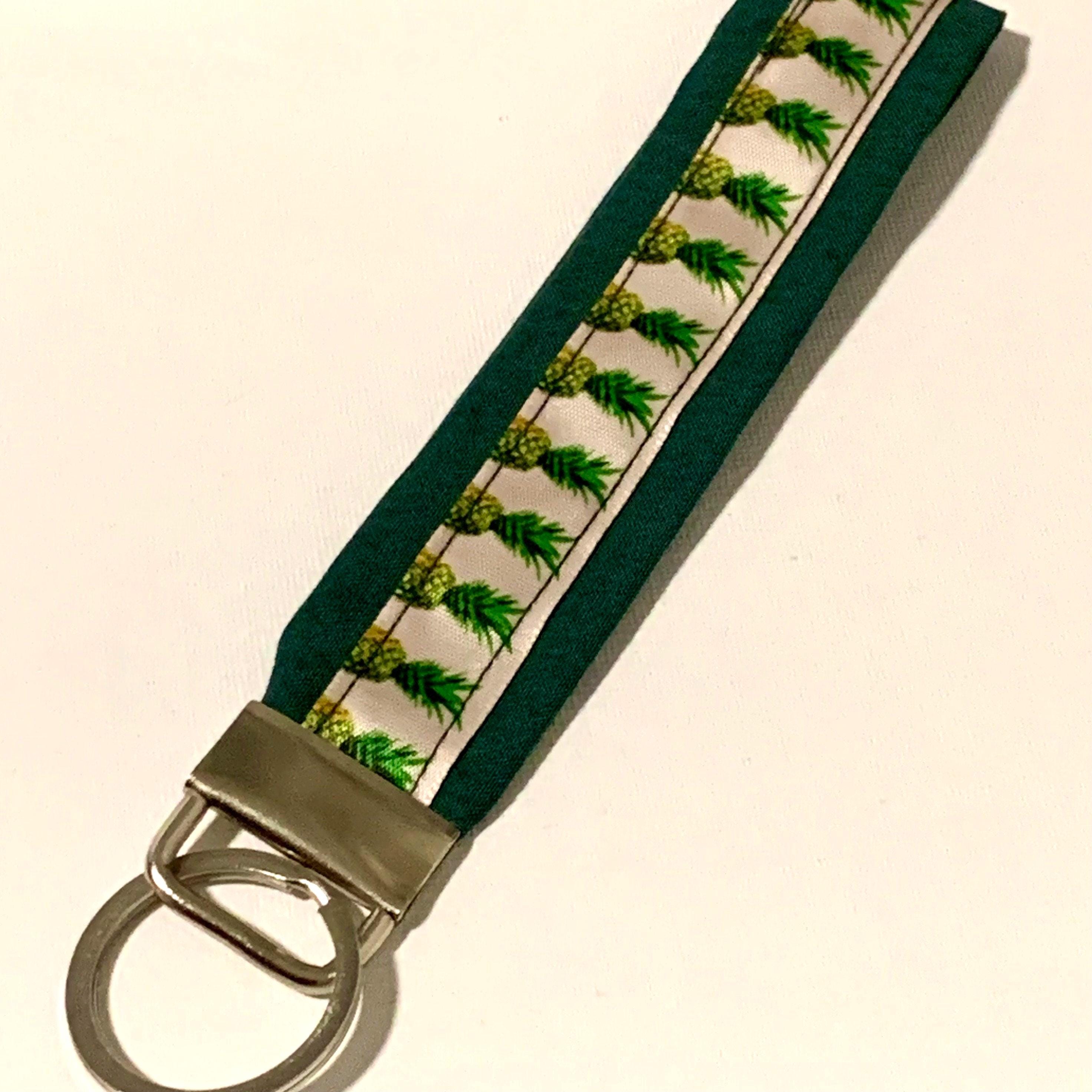 Green Pineapple key fob keychain