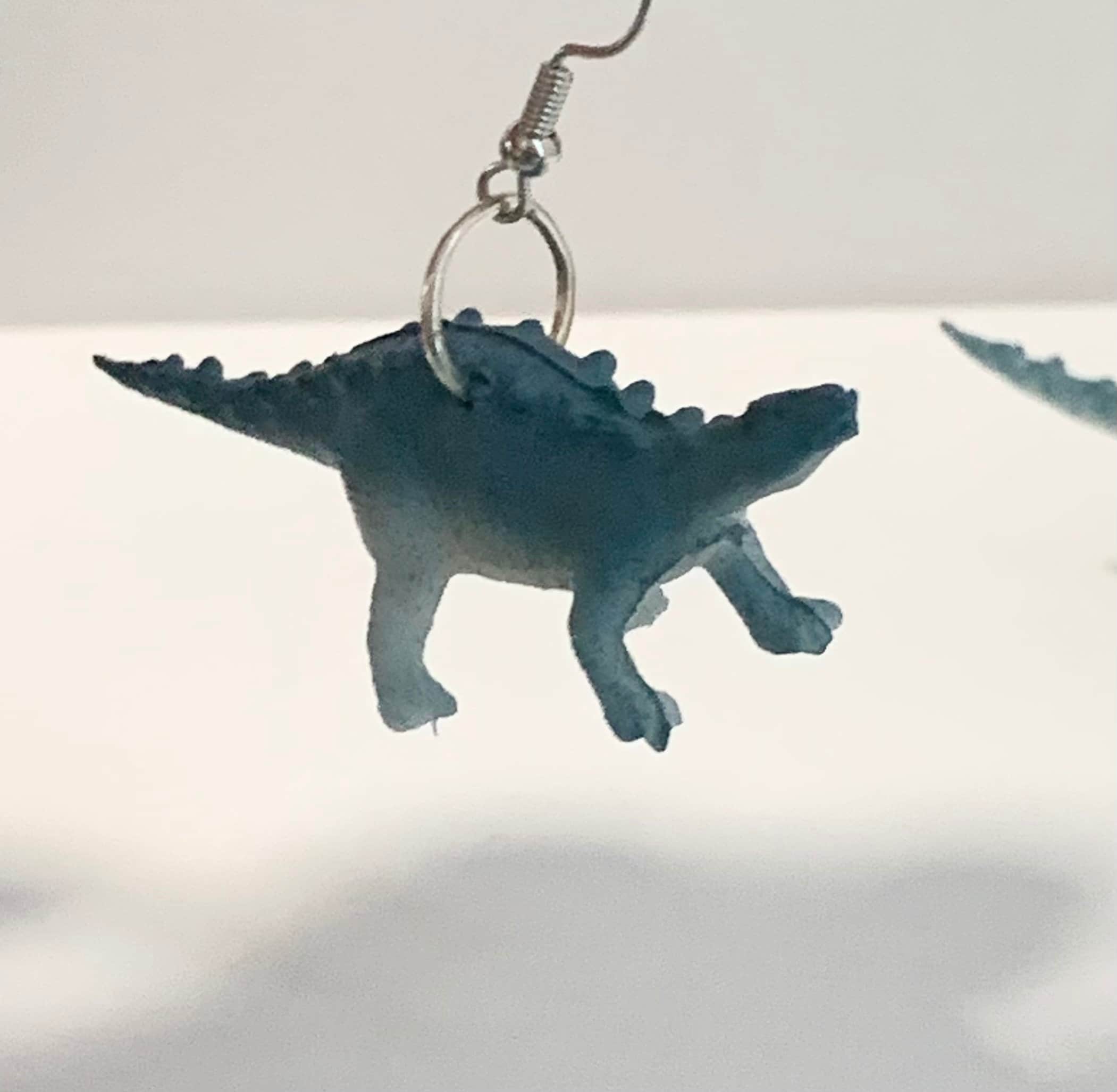 Slate Blue Dino Earrings - Thumbnail 2