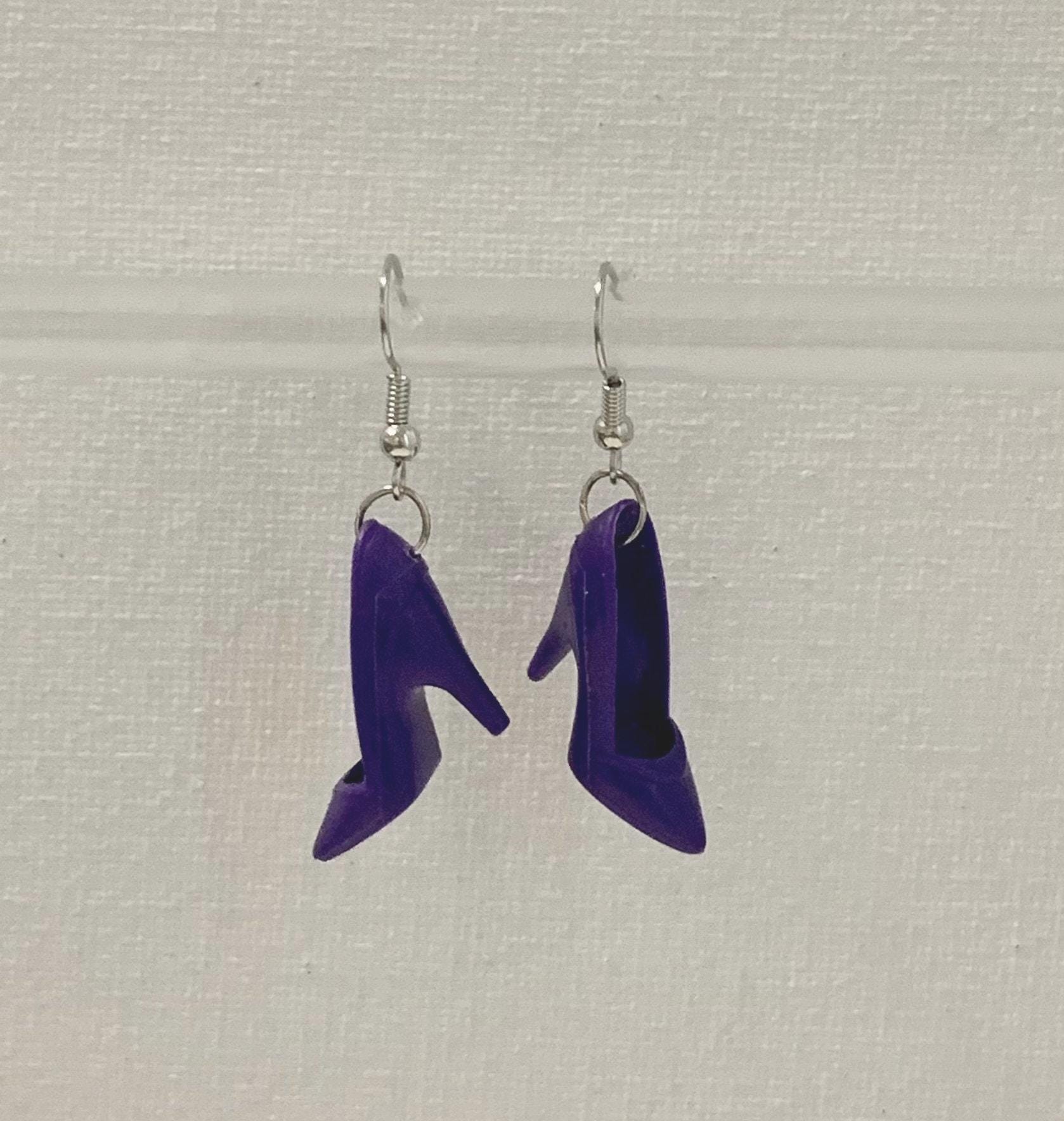 Purple Stiletto Earrings - Thumbnail 3