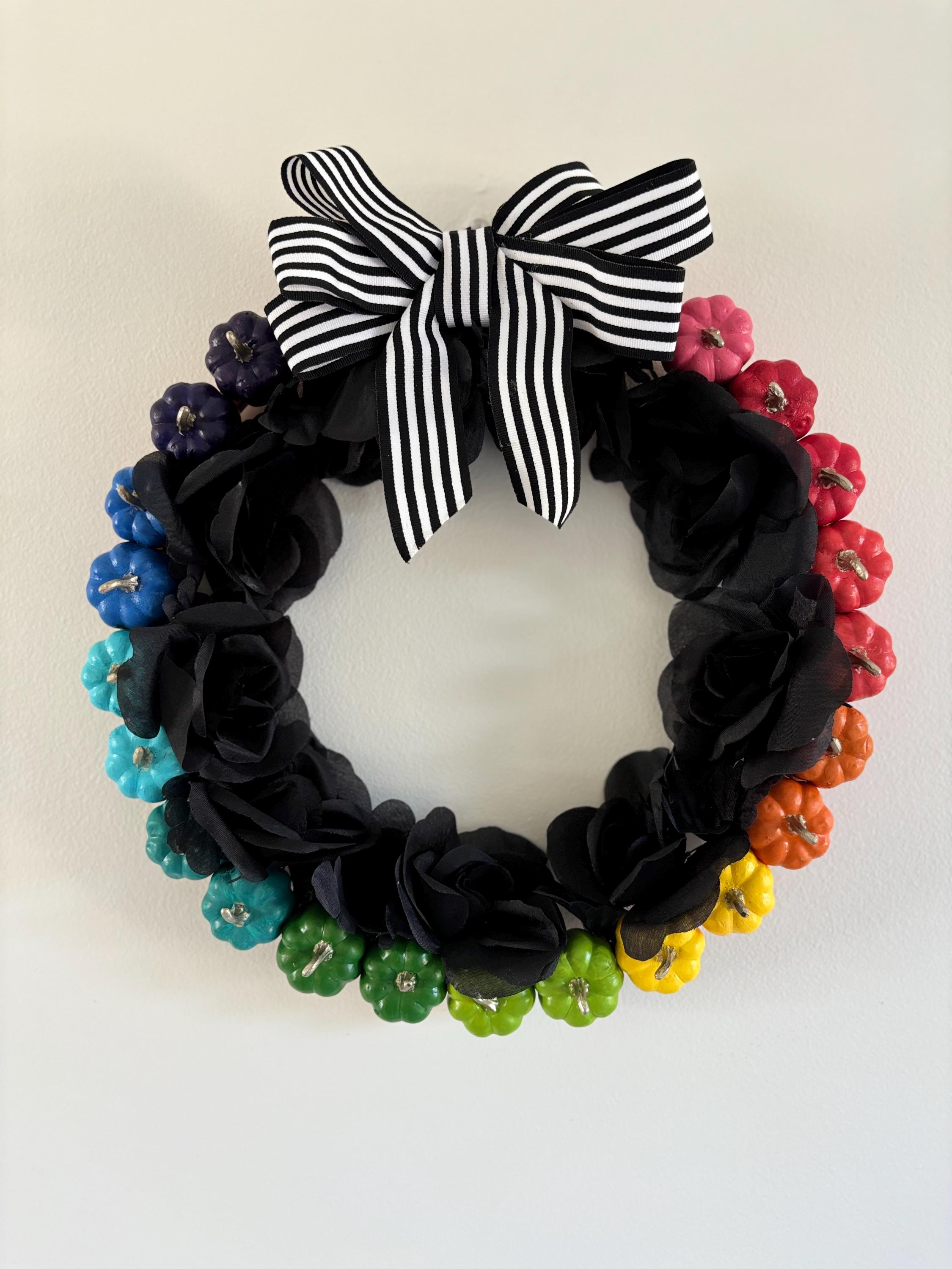 Colorful Pumpkin Wreath - Image 1