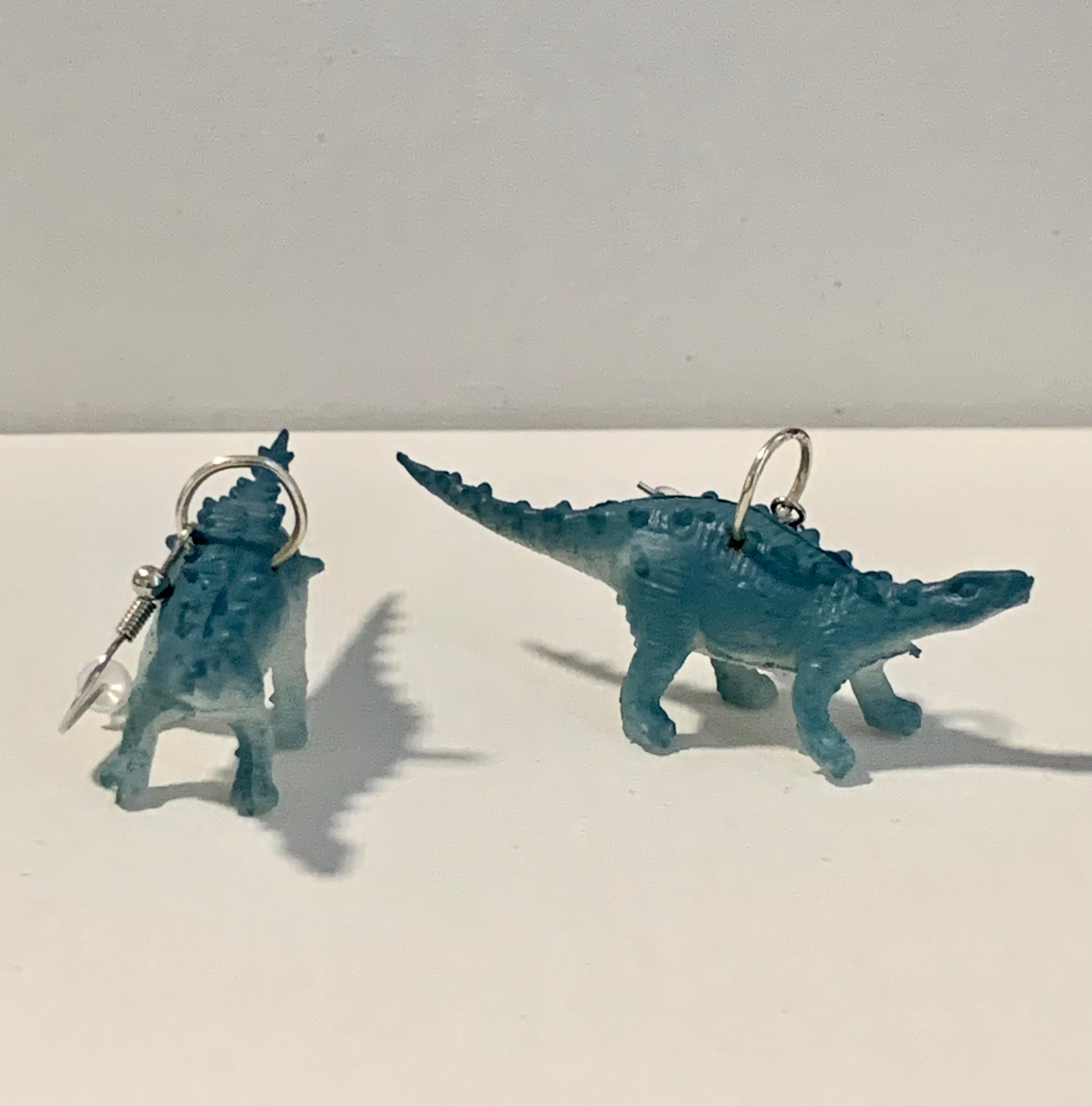 Slate Blue Dino Earrings - Thumbnail 3