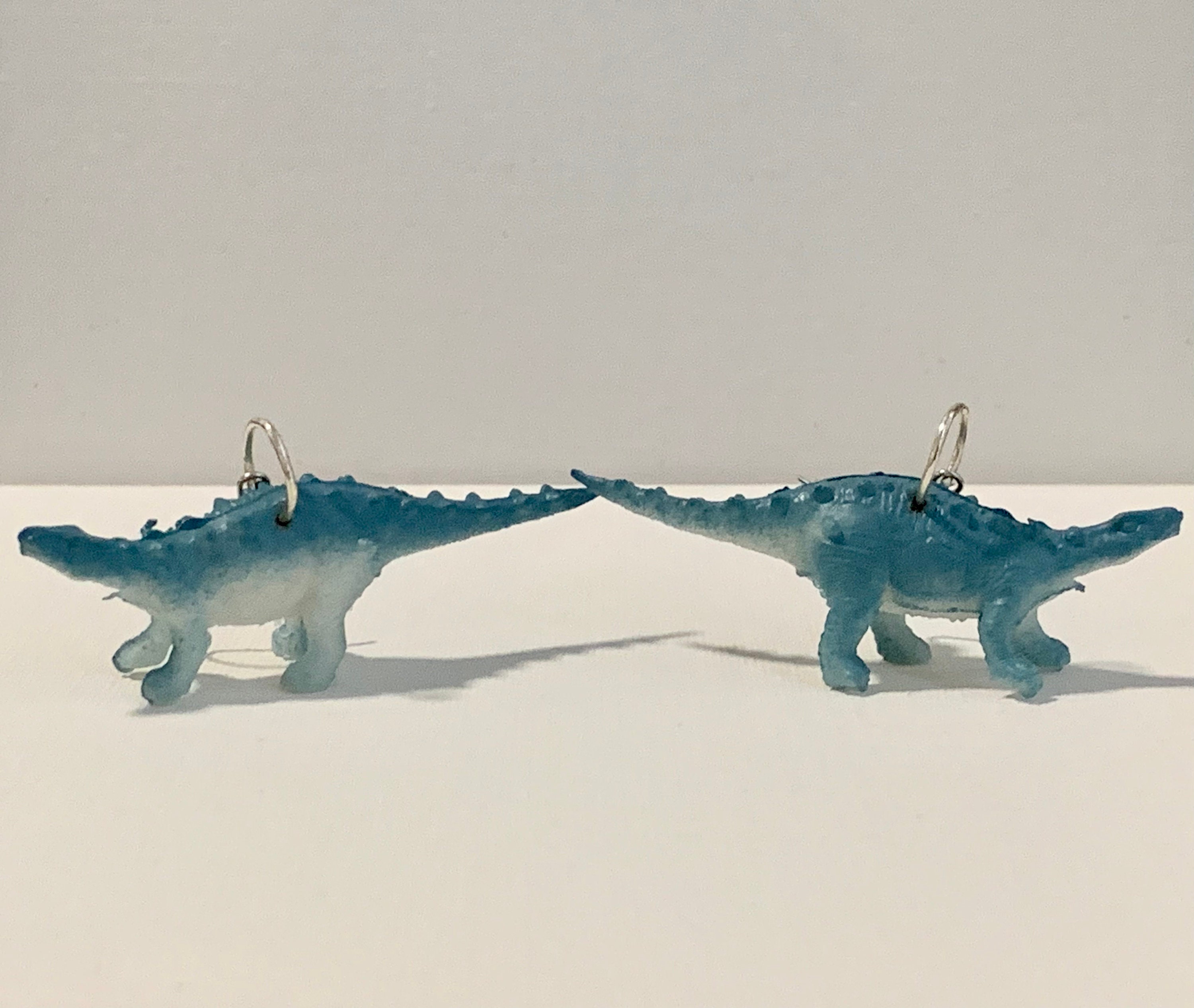 Slate Blue Dino Earrings - Thumbnail 4