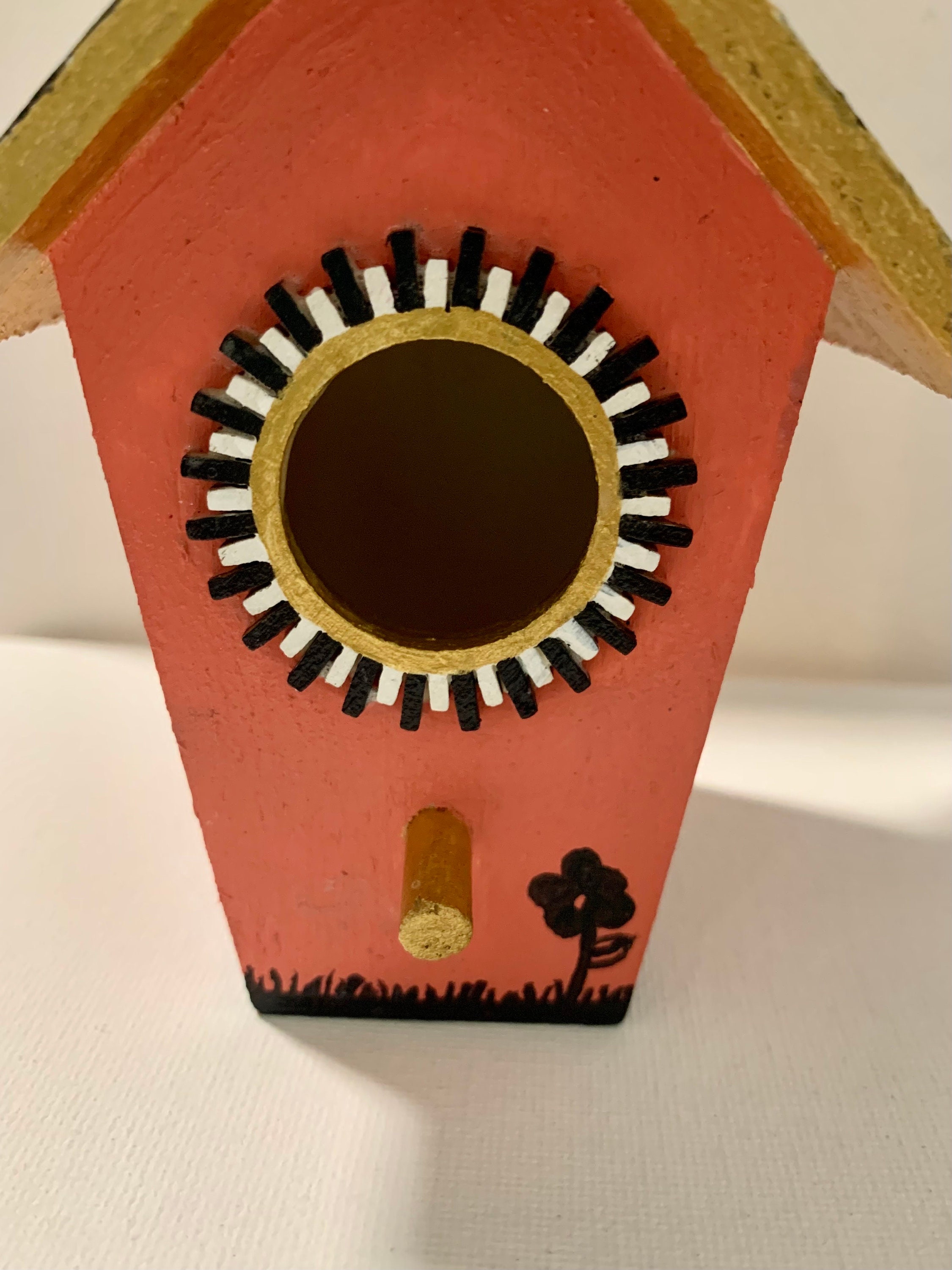 Coral Art Deco Birdhouse - Thumbnail 4