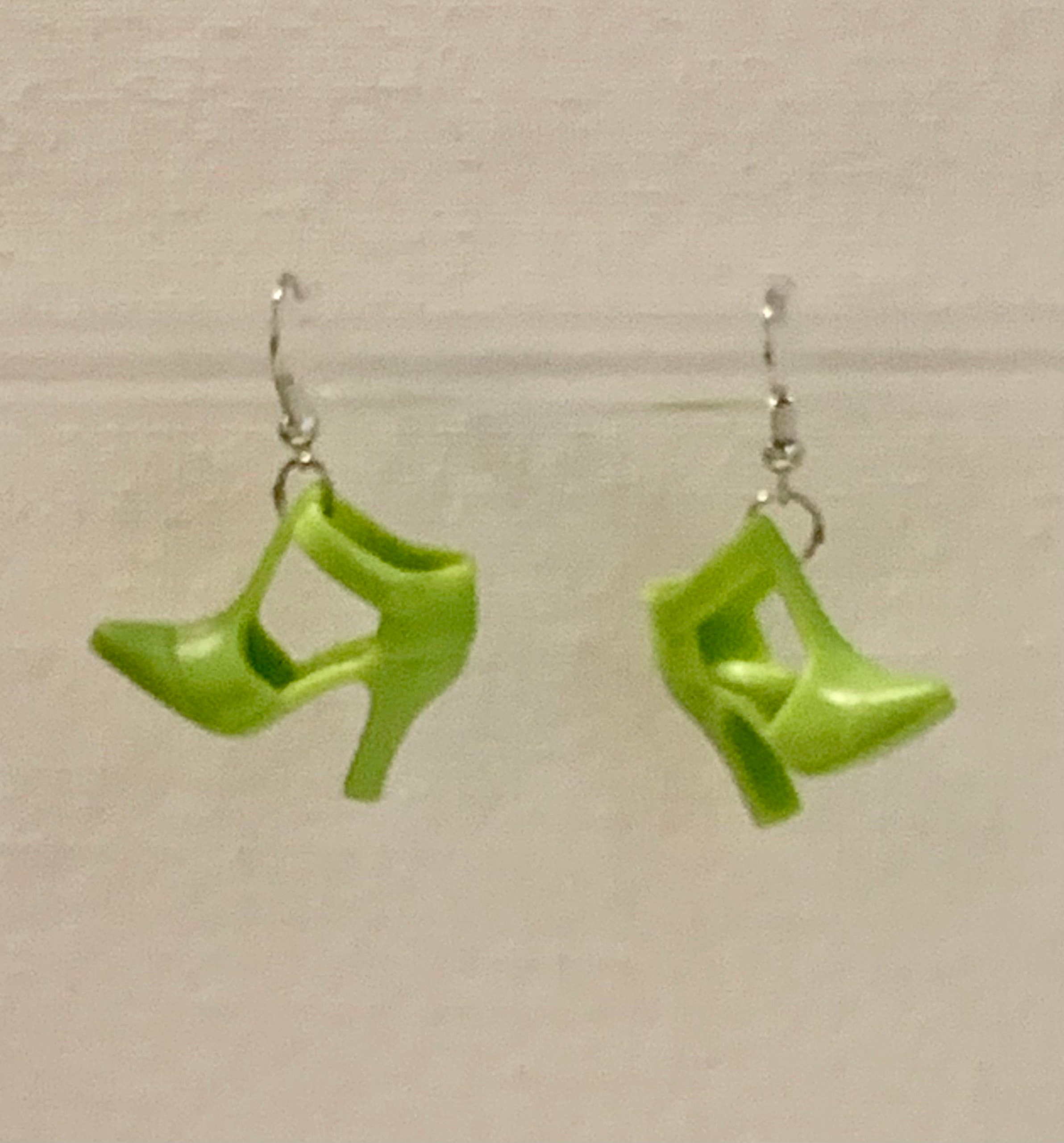 Green Stiletto Earrings - Thumbnail 3